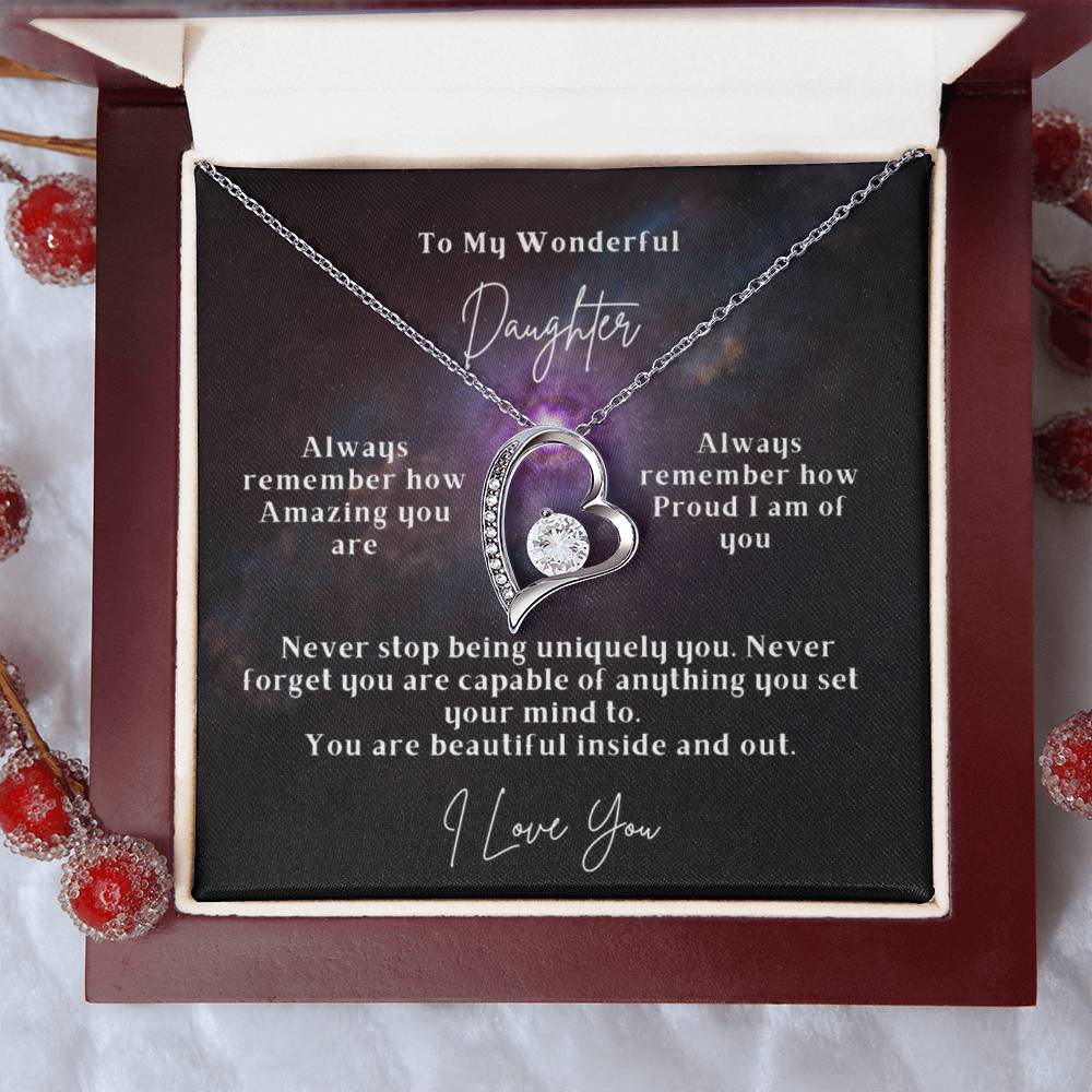 To My Wonderful Daughter - Forever Love Necklace - Beautiful inside and out