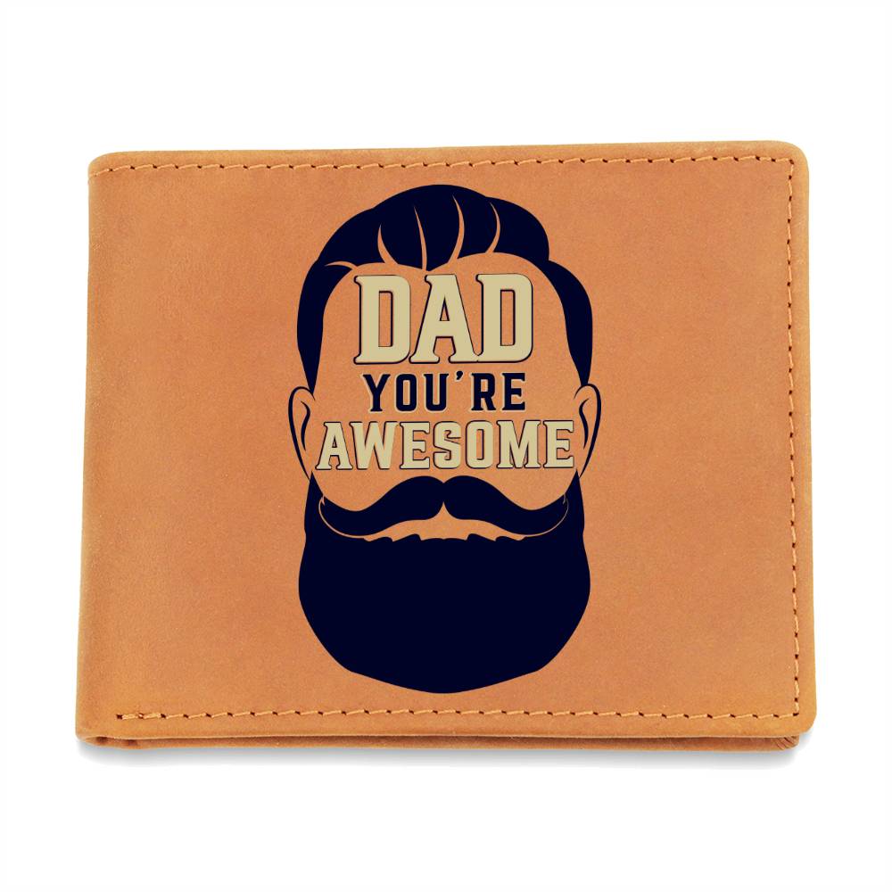 Leather Wallet - DAD YOU'RE AWESOME