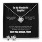 For My Wonderful Daughter - Love Knot Earring & Necklace Set - From Mom Bundle