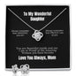 For My Wonderful Daughter - Love Knot Earring & Necklace Set - From Mom Bundle