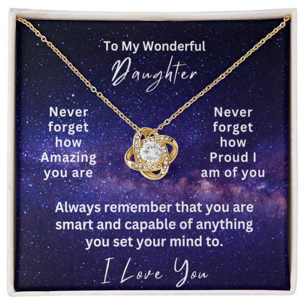 To My Wonderful Daughter - Love Knot Necklace - Never Forget