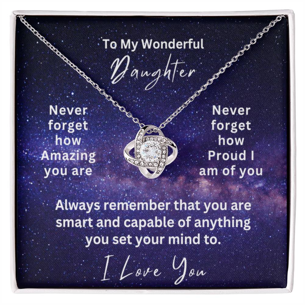 To My Wonderful Daughter - Love Knot Necklace - Never Forget