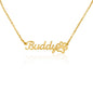 Pet Lovers Name Necklace + Paw