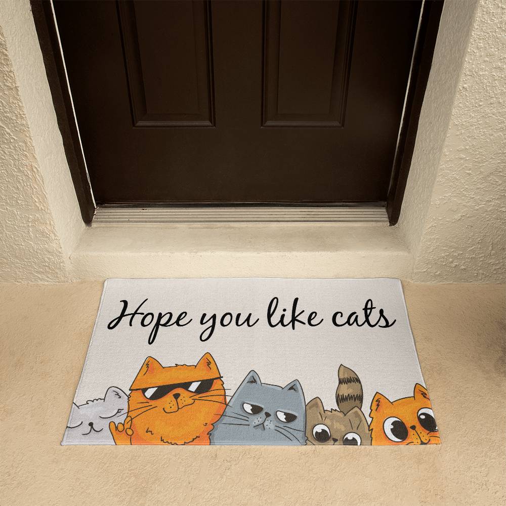 Hope you like cats - Door Mat