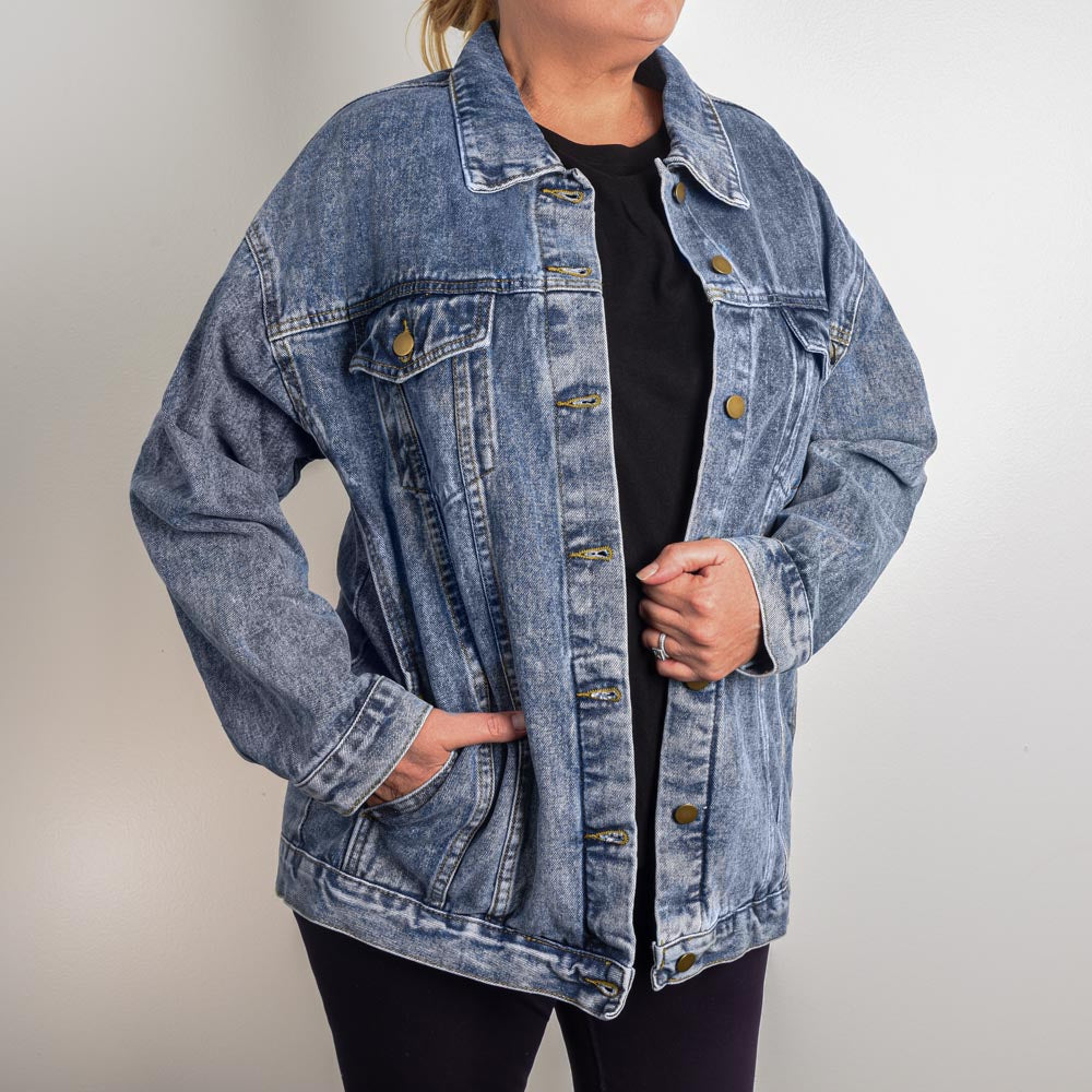 Life is better at the beach oversized Women's denim shirt  - for the cool breeze in the evening!!