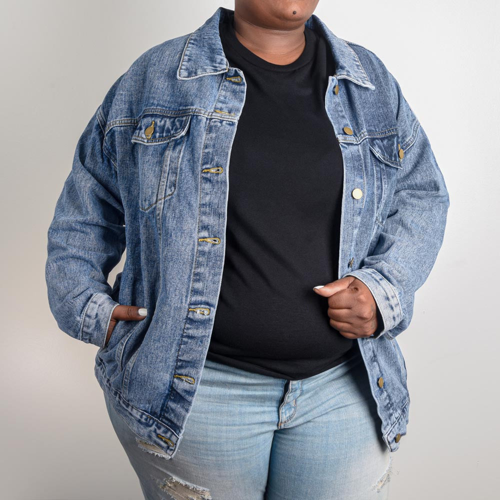Life is better at the beach oversized Women's denim shirt  - for the cool breeze in the evening!!