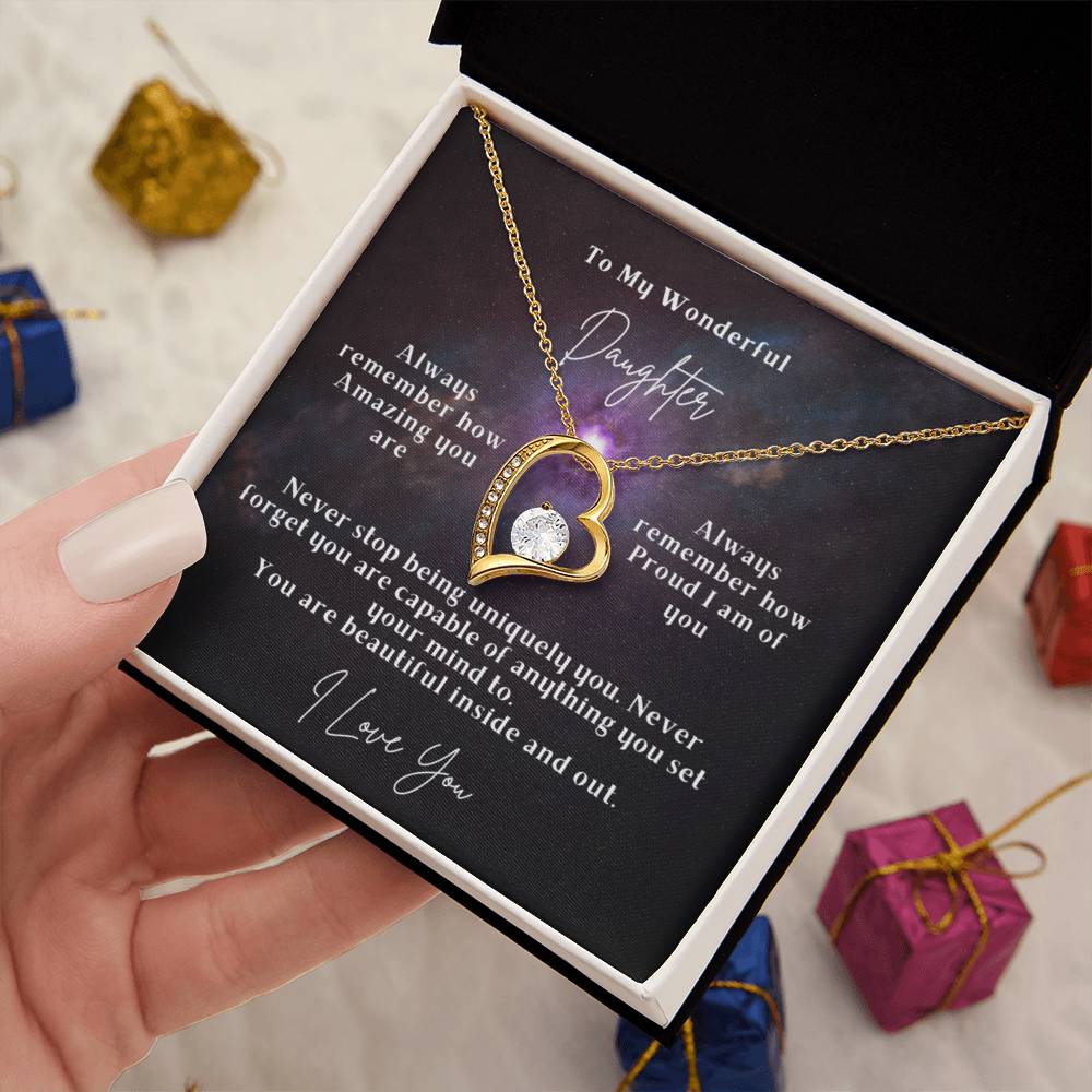 To My Wonderful Daughter - Forever Love Necklace - Beautiful inside and out