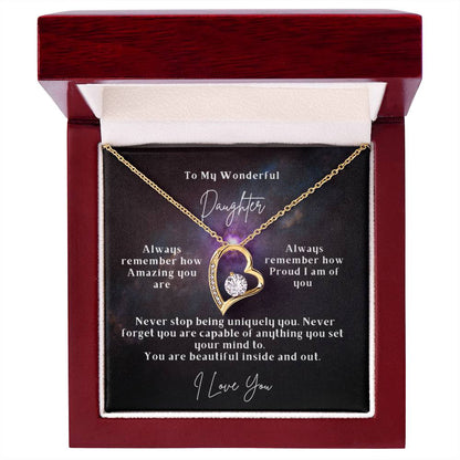 To My Wonderful Daughter - Forever Love Necklace - Beautiful inside and out