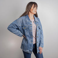 Load image into Gallery viewer, Succulent Lover Oversized Denim Shirt
