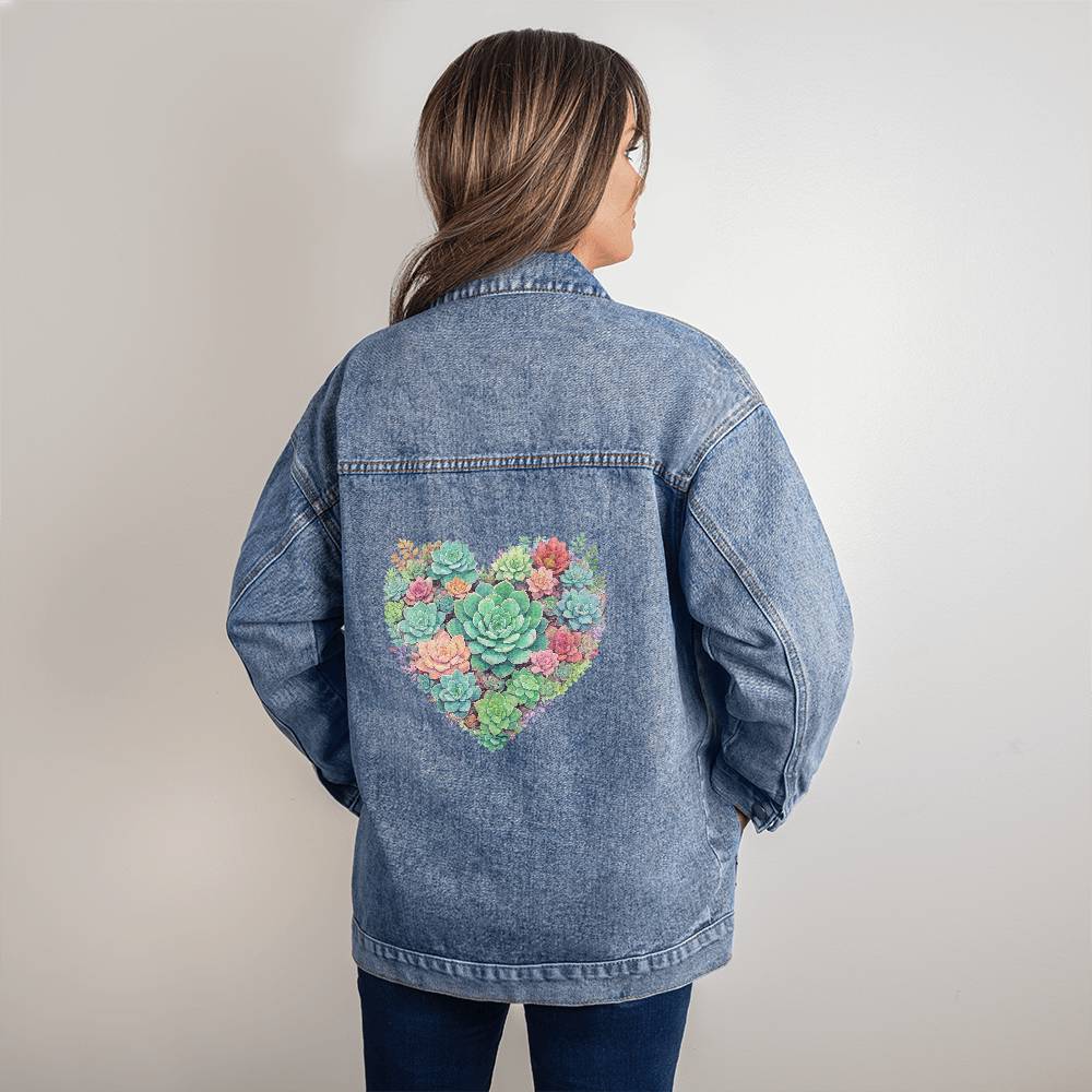 Succulent Lover Oversized Denim Shirt