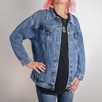 Load image into Gallery viewer, Succulent Lover Oversized Denim Shirt
