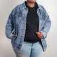 Life is better at the beach oversized Women's denim shirt  - for the cool breeze in the evening!!