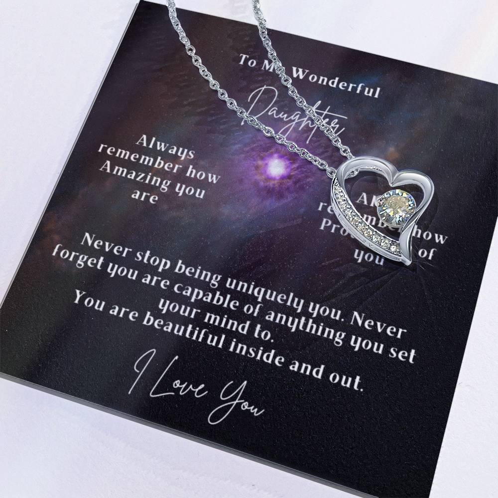 To My Wonderful Daughter - Forever Love Necklace - Beautiful inside and out