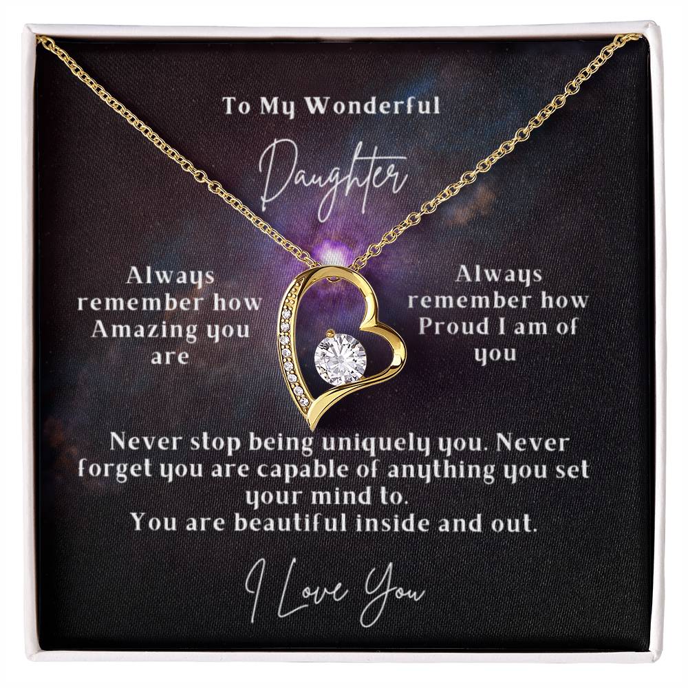 To My Wonderful Daughter - Forever Love Necklace - Beautiful inside and out