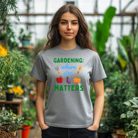 Load image into Gallery viewer, GARDENING: where size MATTERS UNISEX T-Shirt
